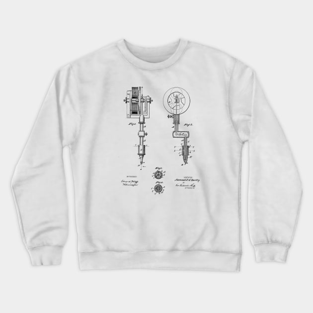 TATTOO MACHINE VINTAGE PATENT DRAWING Crewneck Sweatshirt by skstring